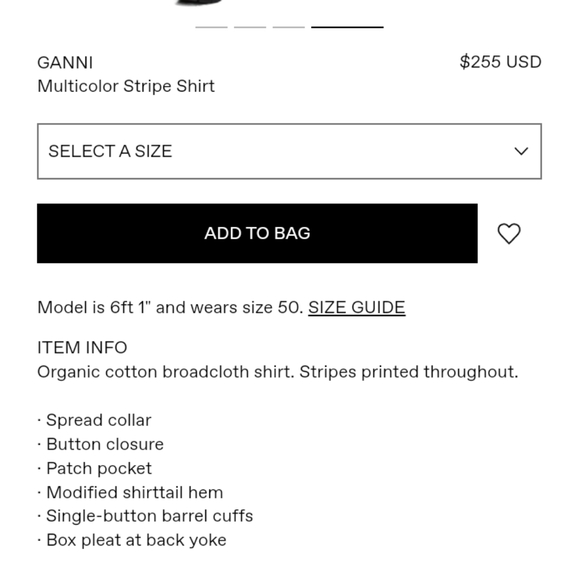 GANNI multicolored striped button down shirt women's size large - Picture 8 of 10